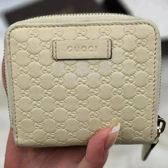 Microguccissima Pattern  Leather Compact Wallet - Picture 4 of 16